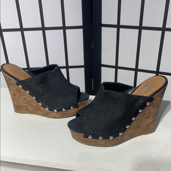 Women's dark wash denim Wedge Sandals - Picture 7 of 7